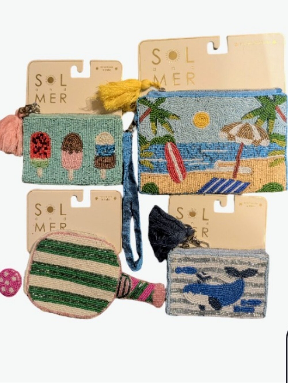 RESERVED,****Sol and Mer Beaded Summer Bags 4pc Lot